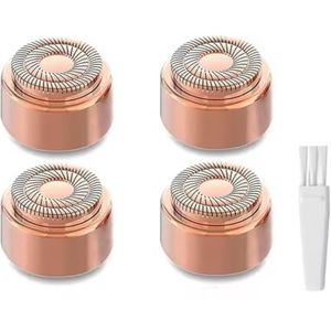 4 stuks vervangende scheerkoppen voor Flawless gezichtshaarverwijderaar 3e generatie, dubbele halo-reservemesjes voor finishing touch flawless ontharing, roségoud