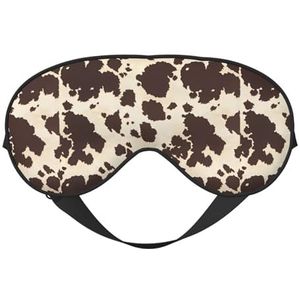 Bruine Koe Spots Unisex Elastische Verstelbare Gesp Ontwerp Verduisterend Slaap Oogmasker voor Thuis Reizen Yoga Kantoor Nap