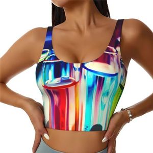 Chemie Reageerbuis Print Casual Wear Vrouwen Sport Vest Yoga Vest Workout Vest Voor Vrouwen Lichtgewicht Trendy, Zwart, S