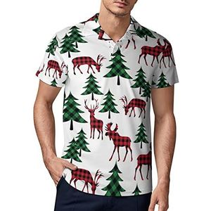 Buffalo Rendier Patroon Heren Golf Polo-Shirt Zomer Korte Mouw T-Shirt Casual Sneldrogende Tees XL