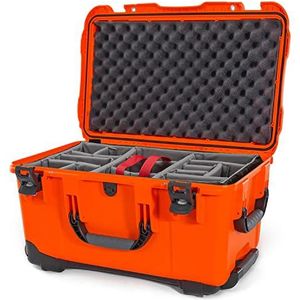 Nanuk 938 waterdichte harde koffer met wielen en gewatteerde verdeler - oranje