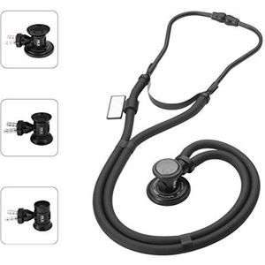 MDF® Sprague Rappaport Stethoscoop met Verwisselbaar Borststuk voor Volwassenen, Kinderartsen en Zuigelingen - Totaal Zwart (MDF767-BO)