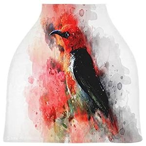 Red Art Bird Baby Autostoelhoes Luifel Stretchy Nursing Covers Ademend Winddicht Winter Sjaal voor Baby Borstvoeding Jongens Meisjes