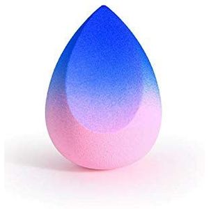 Ombre make-up spons, gradiënt gekleurde schoonheid spons, premium kwaliteit niet-latex microfiber materiaal, extreem zachte make-up blender (blauw en roze ombre)