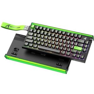 ATTACK SHARK R85 HE 8000Hz Rapid Trigger Gaming Toetsenbord, 0,005mm RT Precisie, Bedraad Toetsenbord met RGB Lightbox, Hall Effect Schakelaar, Snap Tap, Instelbare Actuatie, Volumeknop, Zwart