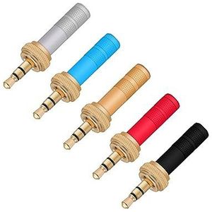 10 Stuks Mini Jack 3,5 mm 3 Pole Stereo Jack Plug Schroef Lock Solderen Audio 3 Pin 3,5 mm Plug voor DIY Stereo Headset Hoofdtelefoon (Kleur: Goud)