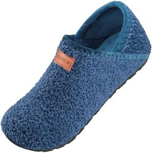 OBBYCO Fuzzy Bont Slippers Casual Huisschoenen Antislip Slipper Warm Gesloten Terug Indoor Outdoor Schoenen, Blauw, 8/9 UK Men/ 8.5/9.5 UK Women