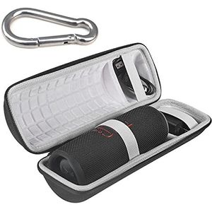 Palumma EVA Hard Storage Case Compatibel voor JBL Flip 6 Draagbare Bluetooth Speaker Case met Karabijnhaak (zwart), Zwart
