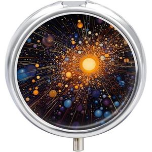 Bruine Stippen Pillendoos Mini Pillendoosje Pocket Pil Case voor Mannen Reizen Pillendoos Leuke Pil Organizer 3 Compartiment Geneeskunde Pil Organizer Pil Container Pil Houder