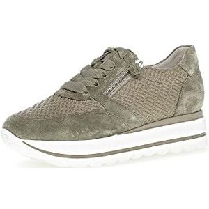 Gabor Low-Top sneakers voor dames, halfhoge schoenen, uitneembaar voetbed, beste pasvorm, groen, 40 EU