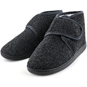 TIESTRA - Pantoffels - Grijs - Heren - Warm Vilt - Antislip voor Binnen & Outdoor