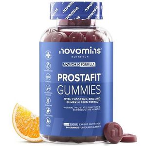 Prostaat Gummies - Krachtig Brandnetelblad Supplement voor Mannen - Ondersteunt Prostaat & Urineweggezondheid - met Pompoenpit & Zink - Vegan Gezondheidssupplement voor Mannen - 60 Gummies - Novomins