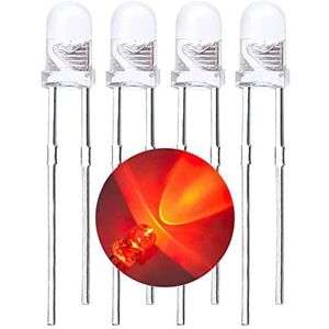 elpohl 4 x knipperende LED-lichtdiodes 3 mm of 5 mm zelfknipperend 20-40 mcd 60 kleuren naar keuze (blauw, rood, groen, geel, wit) diffuus, of waterheldere behuizing (rood - waterhelder)