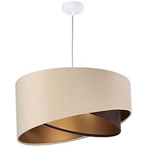 Hanglamp Kinga P Velours beige, bruin & goud Ø 50 cm