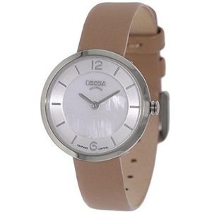 Boccia dames digitaal kwarts horloge met lederen armband 3266-01