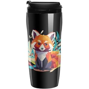 Rode Panda Koffie Mok met Deksel Dubbele Muur Water Fles Reizen Tumbler Thee Cup voor Warm/Ijs Dranken 350ml