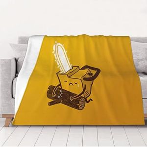 Gezellige Leuke Huilende Kettingzaag Deken Gooi Veelzijdige Zachte Warme Deken Flanel Plaids voor Sofa Bank Multi Maten