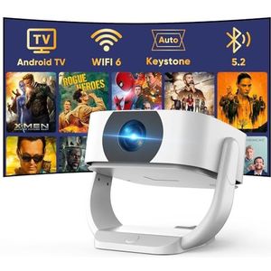 Puxinat, Beamer, 4K Native 1080P, WiFi, Draagbaar, 50% Zoom, 270 Gradens Draaibaar, Projector Voor Thuisbioscoop, Outdoor, Compatibel Met