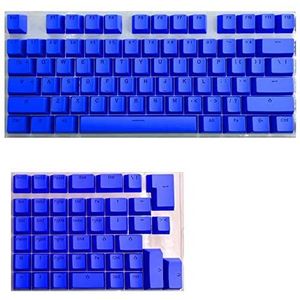 PBT Keycaps Voor Mini Mechanische Toetsenbord Pak Voor 61/64/68/71/82/84 Layout Toetsenbord Met Transparante RGB Letters (donkerblauw)