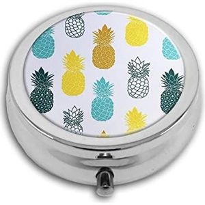 Leuke Ananas Pil Box-3 Compartiment Geneeskunde Pil Case, Draagbare Medicine Tablet Vitamine Houder Organizer voor Portemonnee Pocket Reizen Geschenken