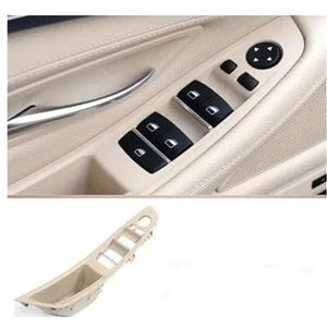 Trek Bekleding Voor Voor 5 Serie Voor F10 Voor F11 2011-2017 Linksgestuurde LHD Auto Interieur Binnendeurgreep Panel Pull Trim Cover Handgreep Aan Binnendeur(Oyster Color)