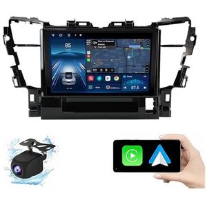 Android 14.0 2 Din Autoradio 9"" Touchscreen Auto Stereo voor Toyota Alphard 2015-2020 met Draadloze Carplay Android Auto GPS navigatie AHD Omgekeerd beeld Stuurwielbediening(P1(1G+32G))