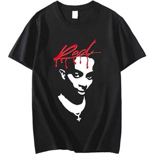 Men's Classic Playboi Carti Music Album Red Print T-Shirt Vintage 90s Rap Hip Hop Tees Fashion Design Casual Oversized Tops Hipster S