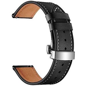 YAGHANG 22 Mm 20 Mm 18 Mm Lederen Armband Compatibel Met Garmin Vivoactive3 4 4S Smart Horlogebandriem Compatibel Met Vivoactive 4 4S 3 Sportpolsband(Black,20MM_ROSEGOLD BUCKLE)