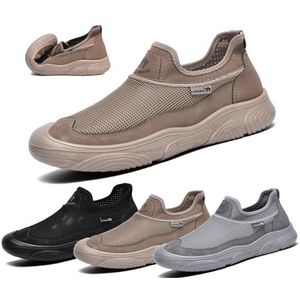 Casual schoenen voor heren Lichte hardloopschoenen Ademende sneakers van mesh Antislip(Brown,44 EU)