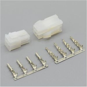 ChunLK 10-50 Set 4.2mm Pitch Connector 4Pin Man Vrouw Computer Grafische Kaart ATX 5557 5559 Transparant Zwart Stopcontact Met Pinnen(Male Female Trans,50Sets)