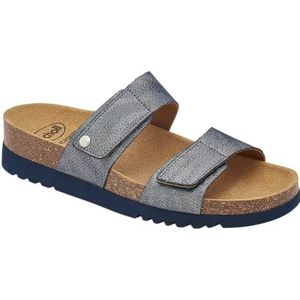 Scholl, Verstelbare damessandalen met dubbele klittenbandsluiting, Blauw, 37 EU