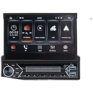 1Din 7inch draadloze autoradio met HD-scherm, intrekbaar multimediaspeler, BT FM, USB AUX, Mirror Link, MP5