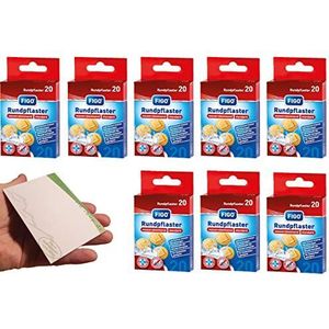 varivendo Notitieblok en Figo wondpleisters, 20 stuks, rond, huidskleur, ronde pleisters (160 pleisters)