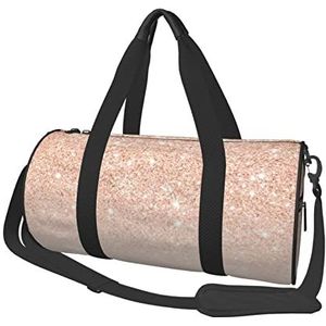 Rose Gold Faux Glitter Print Plunjezak Overnachting Tas Grote Capaciteit Opvouwbare Unisex Gym Tas Voor Reizen Buiten, Zwart, One Size, Zwart, Eén maat