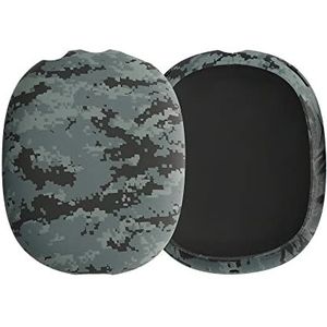 kwmobile - Cover voor Apple AirPods Max - Siliconen - Donkergrijs/Zwart/Lichtgrijs Camouflage