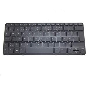 Laptop toetsenbord voor HP EliteBook 820 G1 820 G2 825 G2 720 G1 725 G2 Met achtergrondlicht Met wijzer Zwart Denmark DM V141926AK1 DM 735502-081 6037B0085907 730541-081
