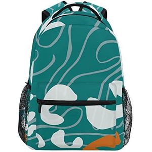 Groene witte stippen patroon schoolrugzak voor meisjes jongens middelbare school stijlvol ontwerp student tassen boekentassen, Patroon, 11.5×8×16In
