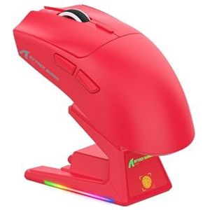 ATTACK SHARK X1 Gaming Mouse with Touchpad RGB Charging Dock, PixArt PAW3395PRO Gaming Sensor, BT/2.4G Wireless/Wired Gaming Mouse, 40000 DPI, 53g Superlight Gamer Mice for Win11/Xbox/PS/Mac (Red)
