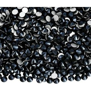 SS3-SS30 Jet Hematite Color-stickers Nail Art Flat back Non Hotfix Rhinestones Lijm op Rhinestone Nail Art Strass Gym Dress F0246-Jet Black Shine-SS3-1440 stuks