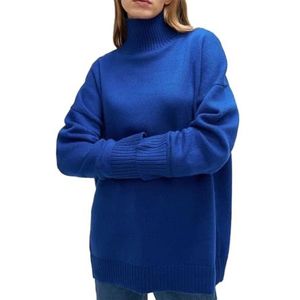 Gebreide Damestrui met Opstaande Kraag, Casual Stijl en Lange Mouwen voor Dagelijks Gebruik (L)