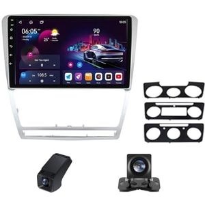 Autoradio geldt voor Skoda Octavia 2 A5 2008-2013 9 inch Touchscreen met Wireless Carplay Android Auto,GPS-navigatie 2 DIN Radio Android Bluetooth WiFi FM-radio/Achteruitrijcamera(X2)