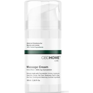 CBD HOME Sports - Forte Crème - Lokale verlichting met Cannabidiol (CBD+CBG 6.500mg), Arnica, Sint-Janskruid, Duivelsklauw – Contrast effect op Spieren, Gewrichten, Activatie van de Circulatie - 100ml