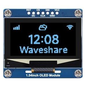 1.54inch OLED Display Module for Raspberry Pi/Arduino/STM32/ESP32/Jetson Nano etc. 128×64 Resolution, Blue Display Color, SPI / I2C Communication, Compatible with 3.3V / 5V MCUs