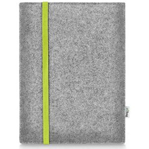 Stilbag Tablet Vilttas Leon voor Apple iPad 10.2 (2021) | Etui Case van Merino wolvilt | Kleur: Lime-lichtgrijs | Beschermhoes Made in Germany