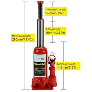 2/5/10 Ton Hydraulische Fleskrik Auto Hydraulische Krik Gelaste Hydraulische Auto Fleskrik for Auto Pick-up Truck RV Reparatie(2 Ton)