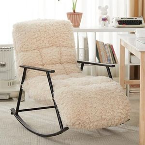 Kinderkamer schommelstoel verstelbare rocker stoel kwekerij, schommelstoel binnen gevateerde hoog achterste zijkant draagbare schommelende grasstoel,200 kg ondersteuning (Color : White, Size : Black