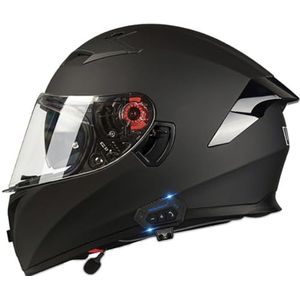 Bromfietshelm Met Snelsluiting DOT/ECE Goedgekeurde Omkeerbare Bluetooth-Motorhelm Modulaire Offroad-Helm Anti-Condens Dubbele Lens Voor Crossmotorracen 10,XL(58-60CM)