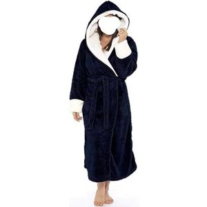 Loungewear, Saunamantel Plus Size Fuzzy Fleece Robe Damespyjama Zachte Lichtgewicht Warme Badjassen Met Capuchon Kimono, Badjas Nachtkleding(D,XXL)