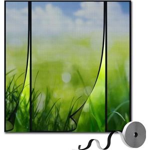 Magnetisch Muggennet van Glasvezel, 180x240cm, Zwart, Zeer Resistent, Magnetisch Muggennet, Dubbele Opening, Muggennet, Deur voor Schuifdeur, Balkon, Terras