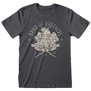 Teenage Mutant Ninja Turtles T-shirt voor volwassenen | Band of Brothers Shirt voor heren, dames met korte mouwen | 100% katoen Turtles Unisex Kleding | Officiële Merchandise, houtskool, M
